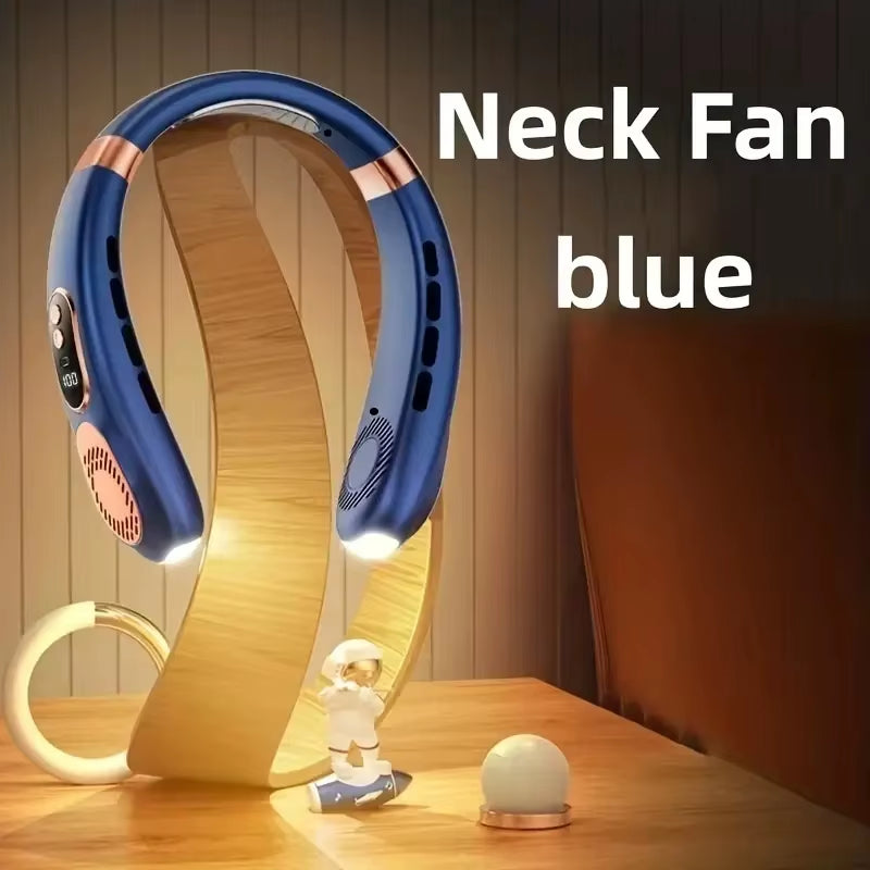 Personal Fan with LED Indicator, USB-C Charging, Long-Lasting 4000Mah Battery, Hands Free Bladeless Fan with 5 Adjustable Speeds