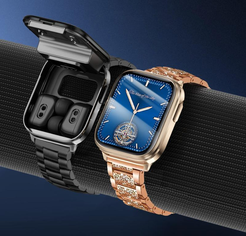 Smart Waterproof Watch™, Elegant Fitness Smart Watch with Wireless Earphones