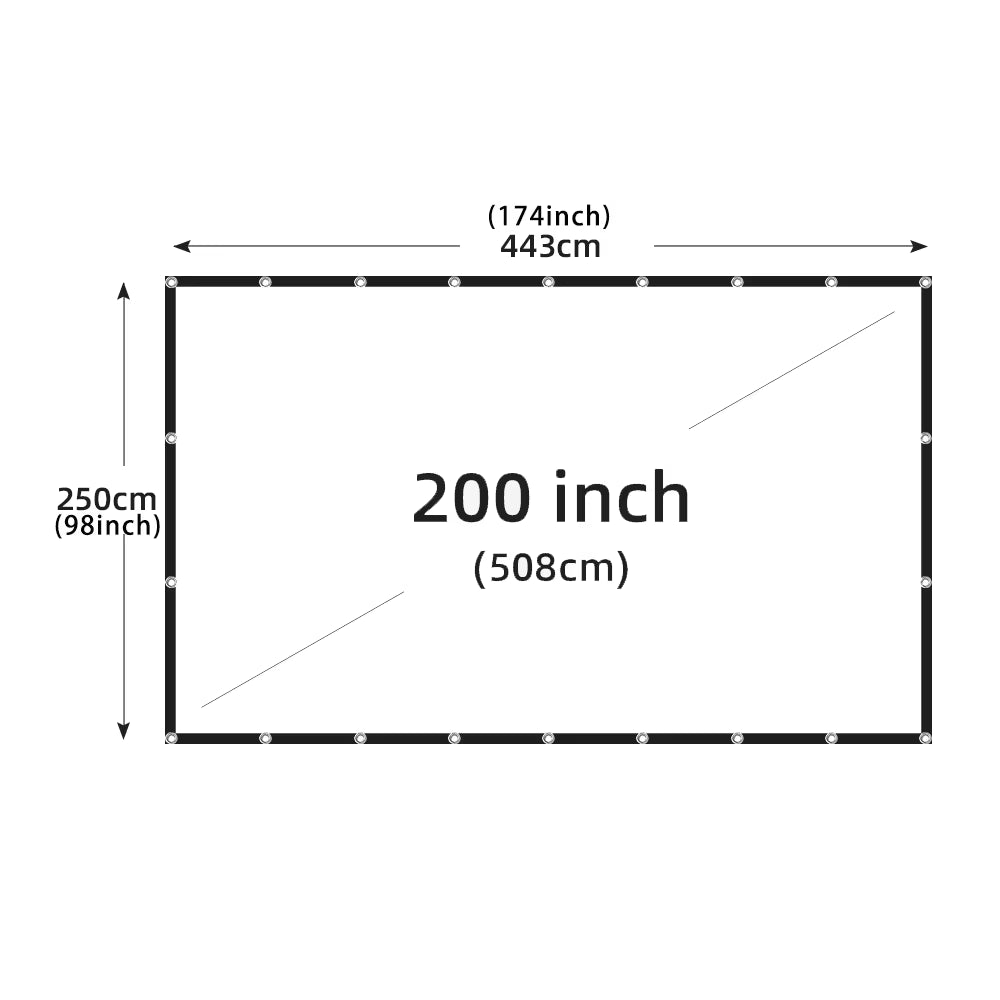 60-200 Inch Portable Foldable Projector Screen High Density White Less Creases Soft Projection Screen 16:9 Indoor Outdoor