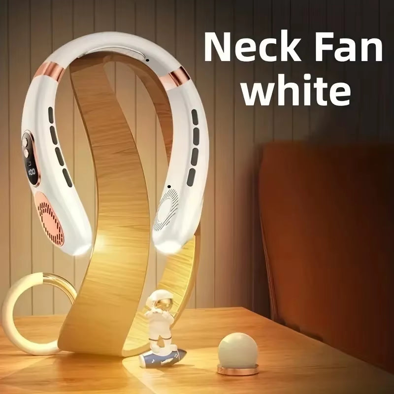 Personal Fan with LED Indicator, USB-C Charging, Long-Lasting 4000Mah Battery, Hands Free Bladeless Fan with 5 Adjustable Speeds