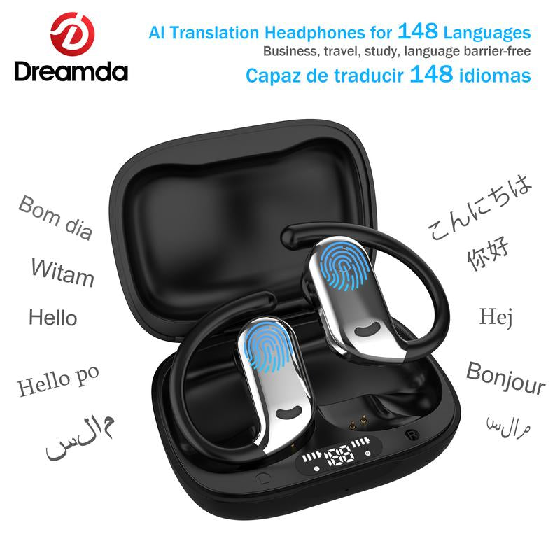 Dreamda M74 Smart Translation Headphones, AI Translation, Instant Conversation, Easy Operation, Travel-Friendly, Comfortable Fit, Voice Assistant