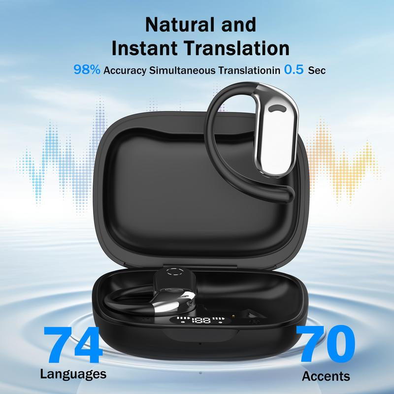 Dreamda M74 Smart Translation Headphones, AI Translation, Instant Conversation, Easy Operation, Travel-Friendly, Comfortable Fit, Voice Assistant