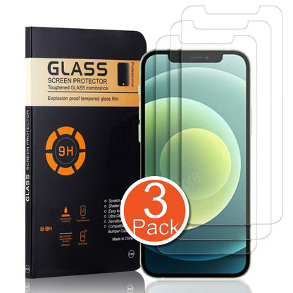 3X Tempered Glass Screen Protector for Iphone 16 15 14 13 12 11 Pro Max XR 8 7 6