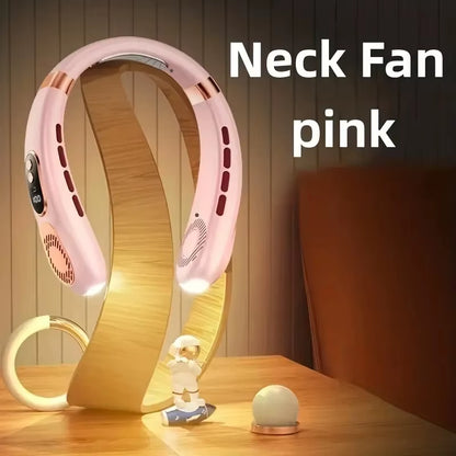 Personal Fan with LED Indicator, USB-C Charging, Long-Lasting 4000Mah Battery, Hands Free Bladeless Fan with 5 Adjustable Speeds
